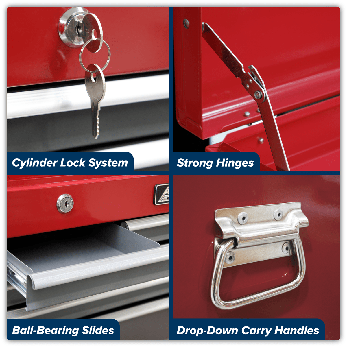 Sealey AP2201BB American PRO® Topchest 6 Drawer - Red/Grey - AP2201BB - Sealey Tools UK - Trade Counter Direct