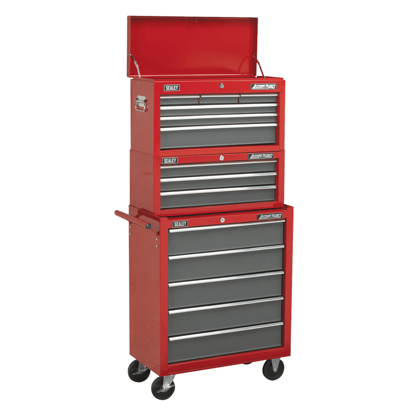 Sealey AP2201BB American PRO® Topchest 6 Drawer - Red/Grey - AP2201BB - Sealey Tools UK - Trade Counter Direct