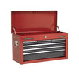 Sealey AP2201BB Topchest 6 Drawer with Ball Bearing Runners - Red/Grey - Tool Chests - SLY-15855 - Sealey Tools UK - Trade Counter Direct