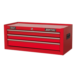 Sealey AP223 American PRO® Mid-Box Tool Chest 3 Drawer - Red - AP223 - Sealey Tools UK - Trade Counter Direct