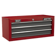 Sealey AP22309BB American PRO® Mid-Box Tool Chest 3 Drawer - Red/Grey - AP22309BB - Sealey Tools UK - Trade Counter Direct
