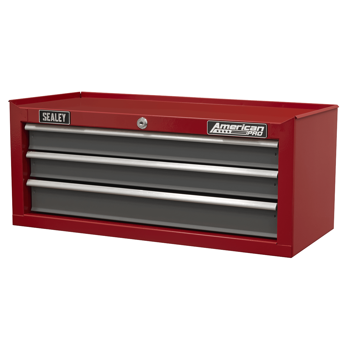 Sealey AP22309BB American PRO® Mid-Box Tool Chest 3 Drawer - Red/Grey - AP22309BB - Sealey Tools UK - Trade Counter Direct