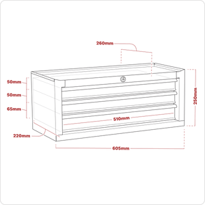 Sealey AP22309BBCP American PRO® Mid-Box Tool Chest 3 Drawer - Purple/Grey - AP22309BBCP - Sealey Tools UK - Trade Counter Direct