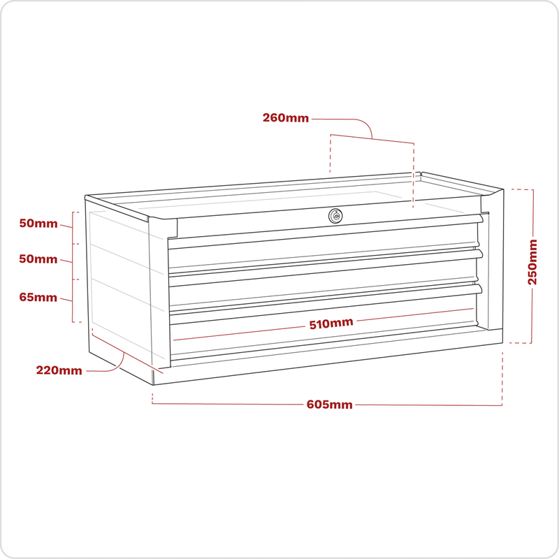 Sealey AP22309BBCP American PRO® Mid-Box Tool Chest 3 Drawer - Purple/Grey - AP22309BBCP - Sealey Tools UK - Trade Counter Direct