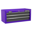 Sealey AP22309BBCP American PRO® Mid-Box Tool Chest 3 Drawer - Purple/Grey - AP22309BBCP - Sealey Tools UK - Trade Counter Direct