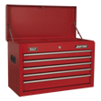 Sealey AP225 Topchest 5 Drawer with Ball - Bearing Slides - Red - AP225 - Sealey Tools UK - Trade Counter Direct