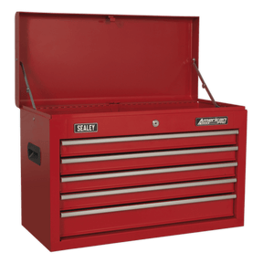 Sealey AP225 Topchest 5 Drawer with Ball - Bearing Slides - Red - AP225 - Sealey Tools UK - Trade Counter Direct