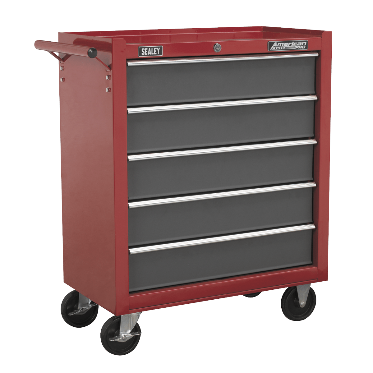 Sealey AP22505BB American PRO® Rollcab 5 Drawer - Red/Grey - AP22505BB - Sealey Tools UK - Trade Counter Direct