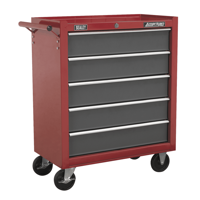Sealey AP22505BB American PRO® Rollcab 5 Drawer - Red/Grey - AP22505BB - Sealey Tools UK - Trade Counter Direct