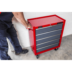 Sealey AP22505BB American PRO® Rollcab 5 Drawer - Red/Grey - AP22505BB - Sealey Tools UK - Trade Counter Direct