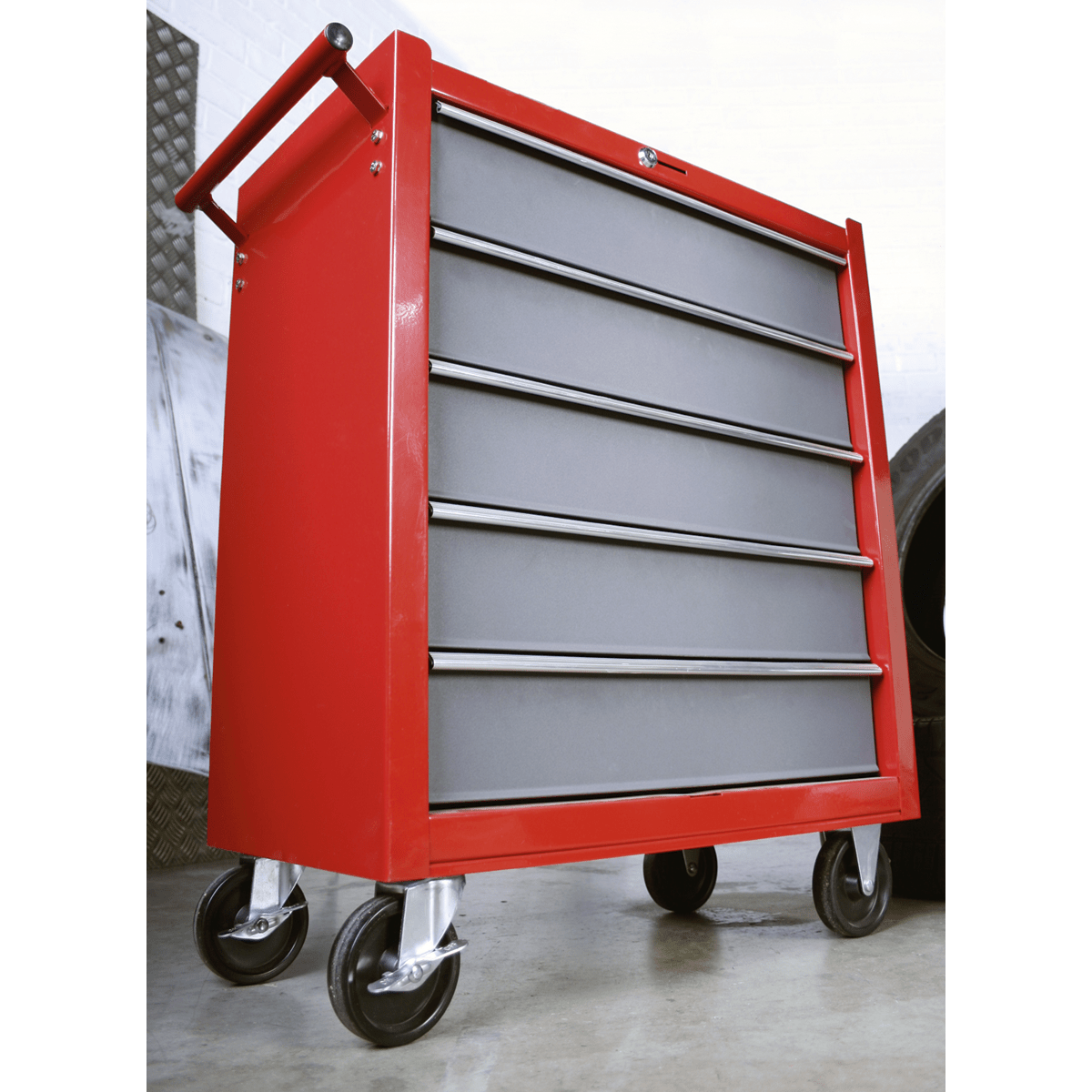Sealey AP22505BB American PRO® Rollcab 5 Drawer - Red/Grey - AP22505BB - Sealey Tools UK - Trade Counter Direct