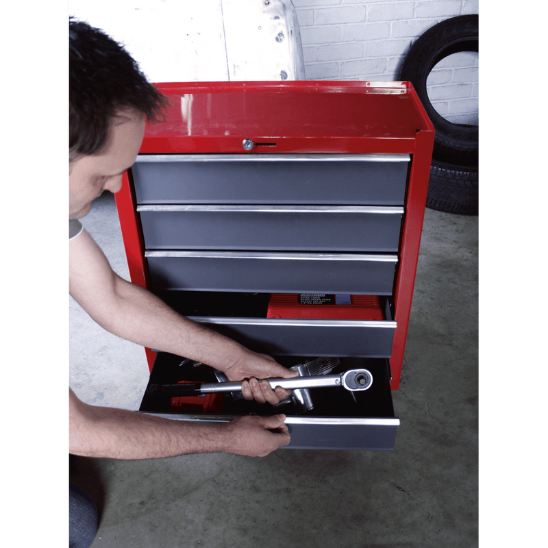 Sealey AP22505BB American PRO® Rollcab 5 Drawer - Red/Grey - AP22505BB - Sealey Tools UK - Trade Counter Direct