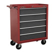 Sealey AP22505BB Rollcab 5 Drawer with Ball Bearing Runners - Red/Grey - Tool Chests - SLY-15745 - Sealey Tools UK - Trade Counter Direct