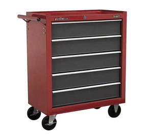 Sealey AP22505BB Rollcab 5 Drawer with Ball Bearing Runners - Red/Grey - Tool Chests - SLY-15745 - Sealey Tools UK - Trade Counter Direct