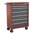 Sealey AP22507BB American PRO® Rollcab 7 Drawer - Red/Grey - AP22507BB - Sealey Tools UK - Trade Counter Direct