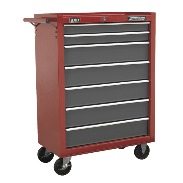 Sealey AP22507BB American PRO® Rollcab 7 Drawer - Red/Grey - AP22507BB - Sealey Tools UK - Trade Counter Direct