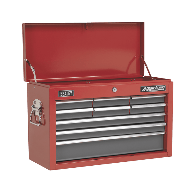 Sealey AP22509BB American PRO® Topchest 9 Drawer - Red/Grey - AP22509BB - Sealey Tools UK - Trade Counter Direct
