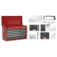 Sealey AP22509BBCOMB American PRO® Topchest 9 Drawer with 205pc Tool Kit - Red/Grey - AP22509BBCOMB - Sealey Tools UK - Trade Counter Direct