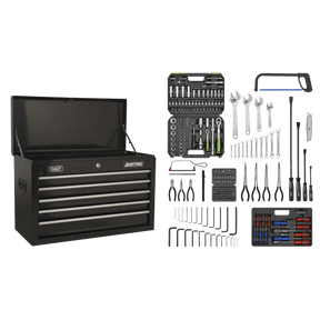 Sealey AP225BCOMBO American PRO® Topchest 5 Drawer with 272pc Tool Kit - Black - AP225BCOMBO - Sealey Tools UK - Trade Counter Direct