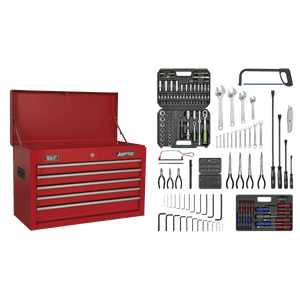 Sealey AP225COMBO American PRO® Topchest 5 Drawer with 272pc Tool Kit - Red - AP225COMBO - Sealey Tools UK - Trade Counter Direct
