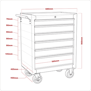 Sealey AP226 American PRO® Rollcab 6 Drawer - Red - AP226 - Sealey Tools UK - Trade Counter Direct