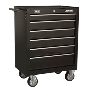 Sealey AP226B Rollcab 6 Drawer with Ball - Bearing Slides - Black - AP226B - Sealey Tools UK - Trade Counter Direct