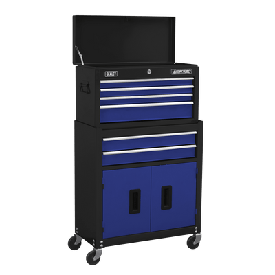Sealey AP22B American PRO® Topchest & Rollcab Combination 6 Drawer - Blue - AP22B - Sealey Tools UK - Trade Counter Direct