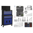 Sealey AP22BCOMBO American PRO® Topchest & Rollcab Combination 6 Drawer with 170pc Tool Kit - Blue/Black - AP22BCOMBO - Sealey Tools UK - Trade Counter Direct