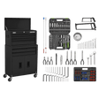 Sealey AP22BKCOMBO American PRO® Topchest & Rollcab Combination 6 Drawer with 170pc Tool Kit - Black - AP22BKCOMBO - Sealey Tools UK - Trade Counter Direct
