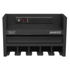 Sealey AP22SRBE Power Tool Storage Rack 560mm with Drawer & Power Strip - AP22SRBE - Sealey Tools UK - Trade Counter Direct