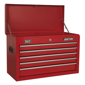 Sealey AP22STACK American PRO® Topchest, Mid-Box Tool Chest & Rollcab Stack 14 Drawer - Red - AP22STACK - Sealey Tools UK - Trade Counter Direct