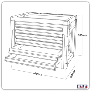 Sealey AP2403 Premier™ Topchest 6 Drawer - AP2403 - Sealey Tools UK - Trade Counter Direct