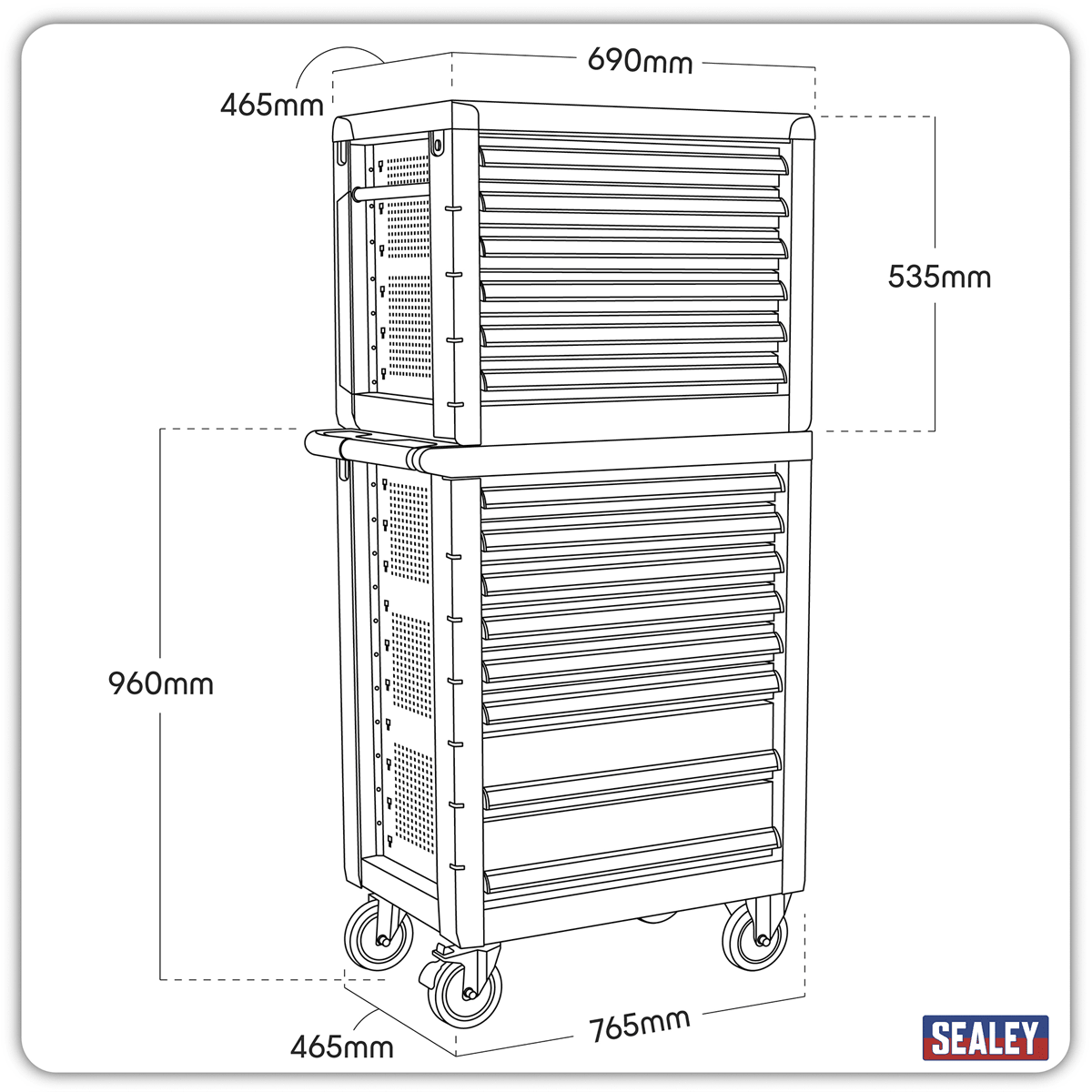 Sealey AP2408 Premier™ Rollcab 8 Drawer - AP2408 - Sealey Tools UK - Trade Counter Direct
