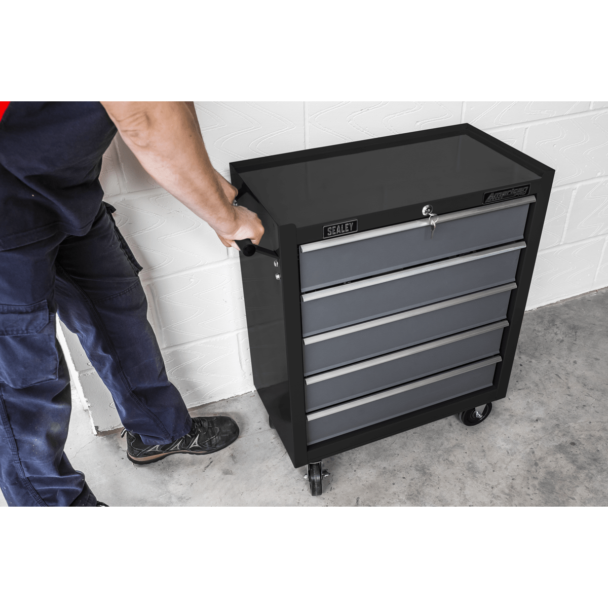 Sealey AP2505B American PRO® Rollcab 5 Drawer - Black/Grey - AP2505B - Sealey Tools UK - Trade Counter Direct