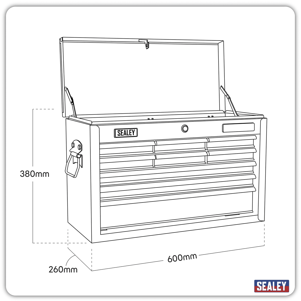 Sealey AP2509B American PRO® Topchest 9 Drawer - Black/Grey - AP2509B - Sealey Tools UK - Trade Counter Direct