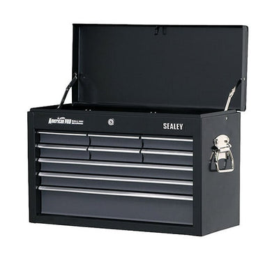 Sealey AP2509B Topchest 9 Drawer with Ball Bearing Runners - Black/Grey - Tool Chests - SLY-13367 - Sealey Tools UK - Trade Counter Direct