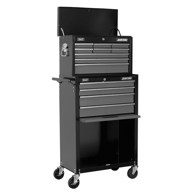 Sealey AP2513B American PRO® Topchest & Rollcab Combination 13 Drawer - Black/Grey - AP2513B - Sealey Tools UK - Trade Counter Direct
