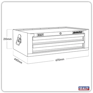 Sealey AP26029TC Superline PRO® Mid-Box Tool Chest 2 Drawer - Blue - AP26029TC - Sealey Tools UK - Trade Counter Direct