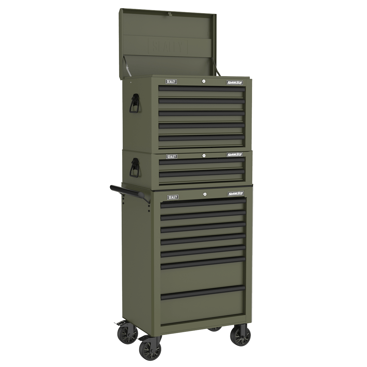 Sealey AP26029TK Superline PRO® Mid-Box Tool Chest 2 Drawer - Khaki - AP26029TK - Sealey Tools UK - Trade Counter Direct