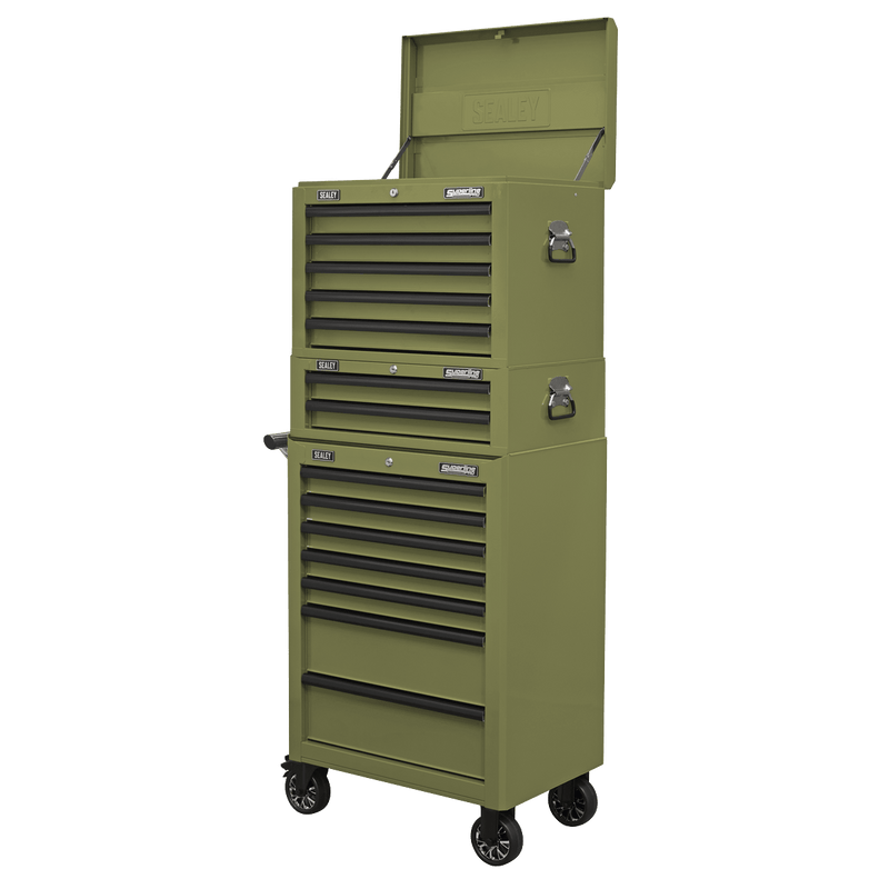 Sealey AP26029TK Superline PRO® Mid-Box Tool Chest 2 Drawer - Khaki - AP26029TK - Sealey Tools UK - Trade Counter Direct