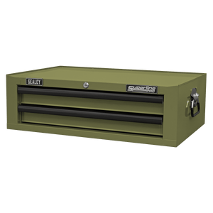 Sealey AP26029TK Superline PRO® Mid-Box Tool Chest 2 Drawer - Khaki - AP26029TK - Sealey Tools UK - Trade Counter Direct