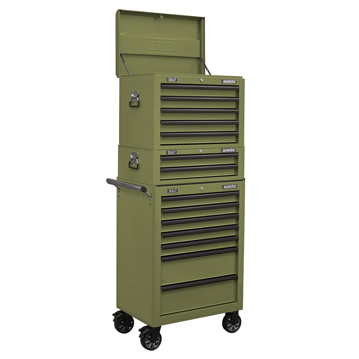 Sealey AP26029TK Superline PRO® Mid-Box Tool Chest 2 Drawer - Khaki - AP26029TK - Sealey Tools UK - Trade Counter Direct