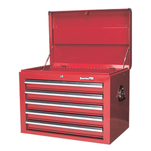 Sealey AP26059T Superline PRO® Topchest 5 Drawer - Red - AP26059T - Sealey Tools UK - Trade Counter Direct