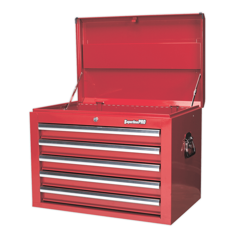 Sealey AP26059T Superline PRO® Topchest 5 Drawer - Red - AP26059T - Sealey Tools UK - Trade Counter Direct
