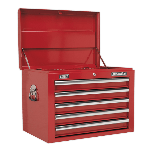 Sealey AP26059T Superline PRO® Topchest 5 Drawer - Red - AP26059T - Sealey Tools UK - Trade Counter Direct