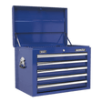 Sealey AP26059TC Topchest 5 Drawer with Ball Bearing Slides - Blue - AP26059TC - Sealey Tools UK - Trade Counter Direct