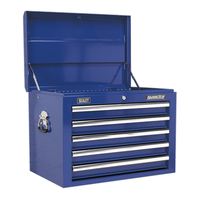 Sealey AP26059TC Topchest 5 Drawer with Ball Bearing Slides - Blue - AP26059TC - Sealey Tools UK - Trade Counter Direct