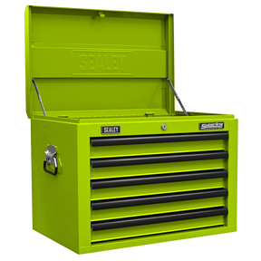 Sealey AP26059THV Superline PRO® Topchest 5 Drawer - Green/Black - AP26059THV - Sealey Tools UK - Trade Counter Direct