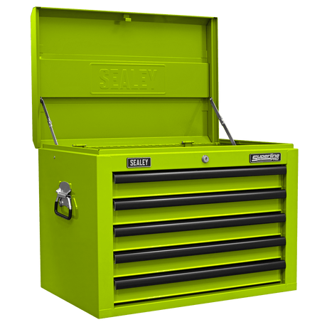 Sealey AP26059THV Superline PRO® Topchest 5 Drawer - Green/Black - AP26059THV - Sealey Tools UK - Trade Counter Direct