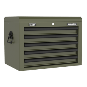 Sealey AP26059TK Superline PRO® Heavy-Duty Topchest 5 Drawer - Khaki - AP26059TK - Sealey Tools UK - Trade Counter Direct